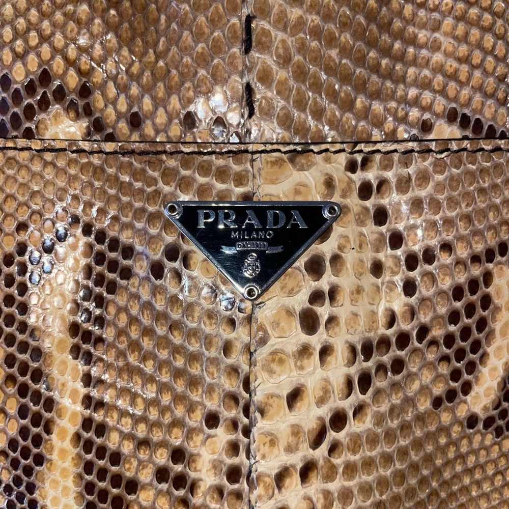 Prada Vintage Python anytime handbag.